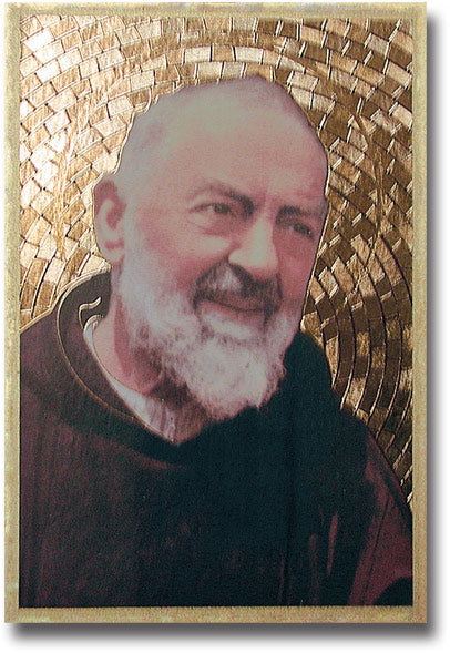 Hirten St. Pio Gold Foil Mosaic Wall Art Decor Small