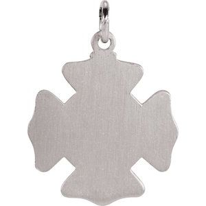 Extel Medium Sterling Silver Mens Catholic St. Florian Medal Pendant