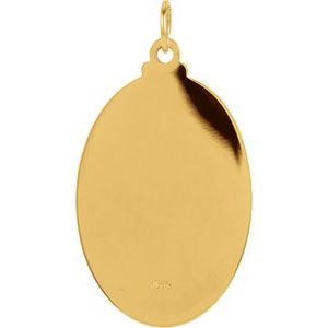 Extel Large 14K Yellow Gold St Christopher Medal Pendant Charm