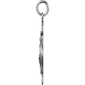 Extel Medium Sterling Silver Mens Catholic St. Florian Medal Charm