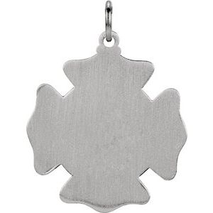Extel Medium Sterling Silver Mens Catholic St. Florian Medal Charm
