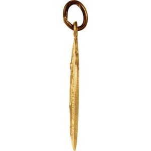 Extel Medium 14K Yellow Gold Oval Religious Catholic Medal
