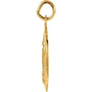 Extel Medium 14K Yellow Gold Oval Catholic Medal Charm