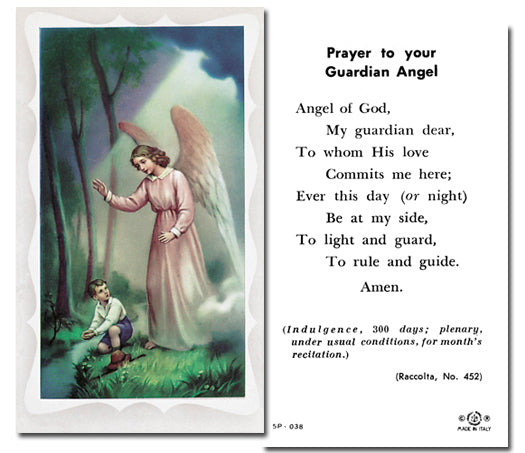 Guardian Angel-Boy Catholic Prayer Holy Card Pack of 100
