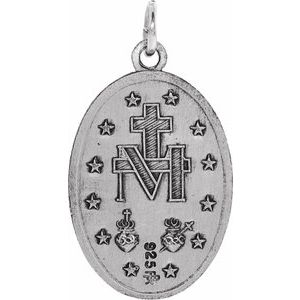 Extel Medium Sterling Silver Mens Womens Religious Medal Charm