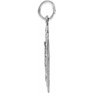 Extel Medium 14K White Gold Oval Catholic Miraculous Medal Charm