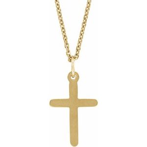 Extel Medium 14K Yellow Gold Religious Cross Pendant Charm
