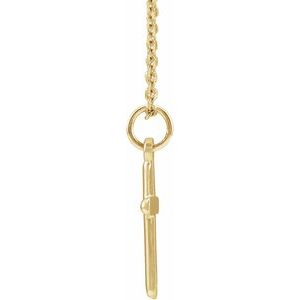 Extel Medium 14K Yellow Gold Religious Cross Pendant Charm