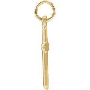 Extel Medium 14K Yellow Gold Mens Womens Cross Pendant Charm