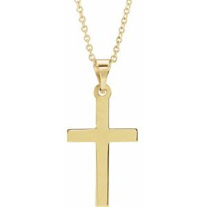 Extel Medium 14K Yellow Gold Cross Pendant Charm Necklace