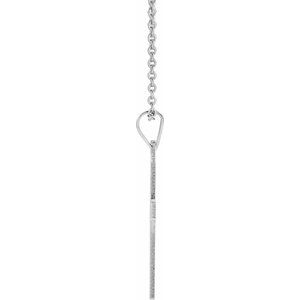 Extel Medium 14K White Gold Mens Womens Religious Cross Pendant Charm with 18 Inch Necklace