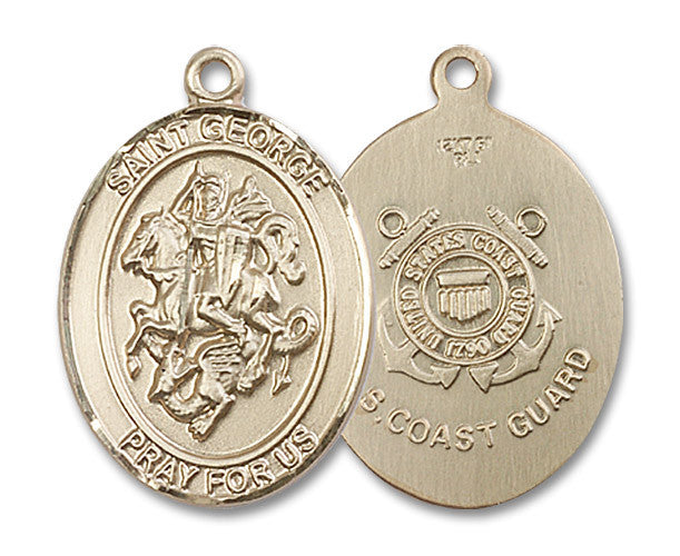 Extel Oval Large 14kt Gold Filled St George Coast Guard Medal