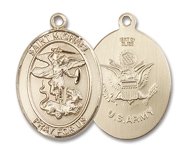 Extel Oval Large 14kt Gold Filled St Michael Army Medal
