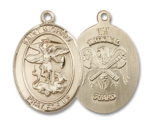 Extel Oval Large 14kt Gold Filled St Michael Medal USA