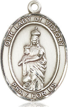 Extel Large Oval Pewter Our Lady of Victory Medal Gift