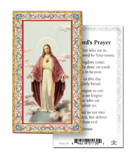 The Lord's Prayer Gold-Stamped Catholic Prayer Holy Card with Prayer on Back, Pack of 100