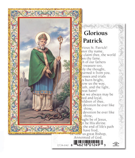 Saint Patrick Gold-Stamped Catholic Prayer Holy Card Pack of 100
