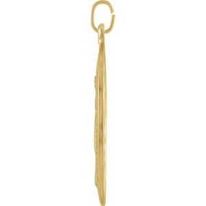 Extel Large 14K Yellow Gold Mens Womens Catholic Pendant Charm