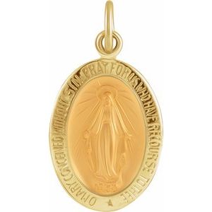 Extel Medium 14K Yellow Gold Religious Catholic Pendant Charm