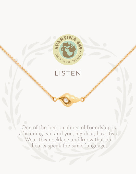 Spartina Sea La Vie Listen Necklace with Shell Charm