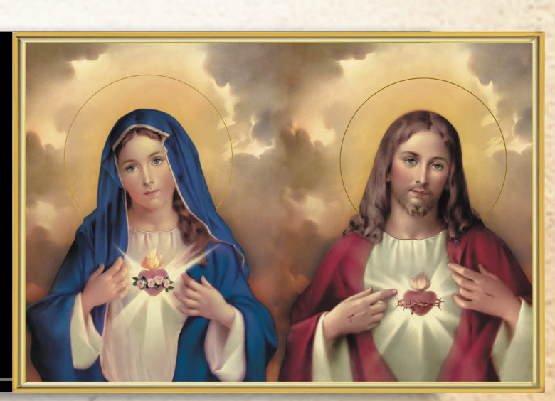 The Sacred Hearts Picture Framed Plaque Wall Art Decor
