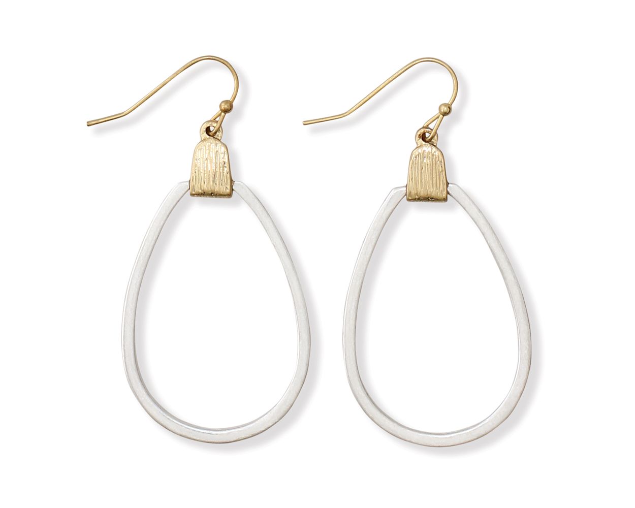 Periwinkle Two Tone Textured Teardrop Earrings Elegant