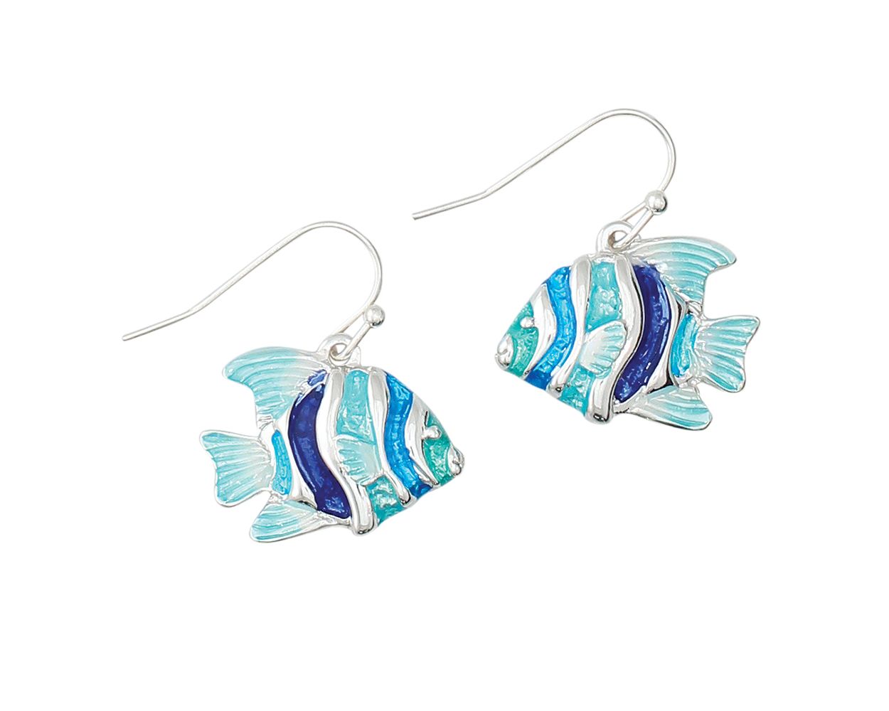 Periwinkle Shades Of Blue Enamel Earrings For Elegant Style