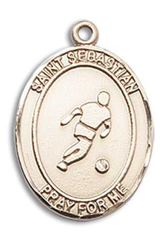 Extel Medium 14kt Gold Filled St. Sebastian Soccer Medal Pendant