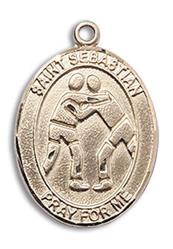 Extel Medium 14kt Gold Filled St. Sebastian Wrestling Medal