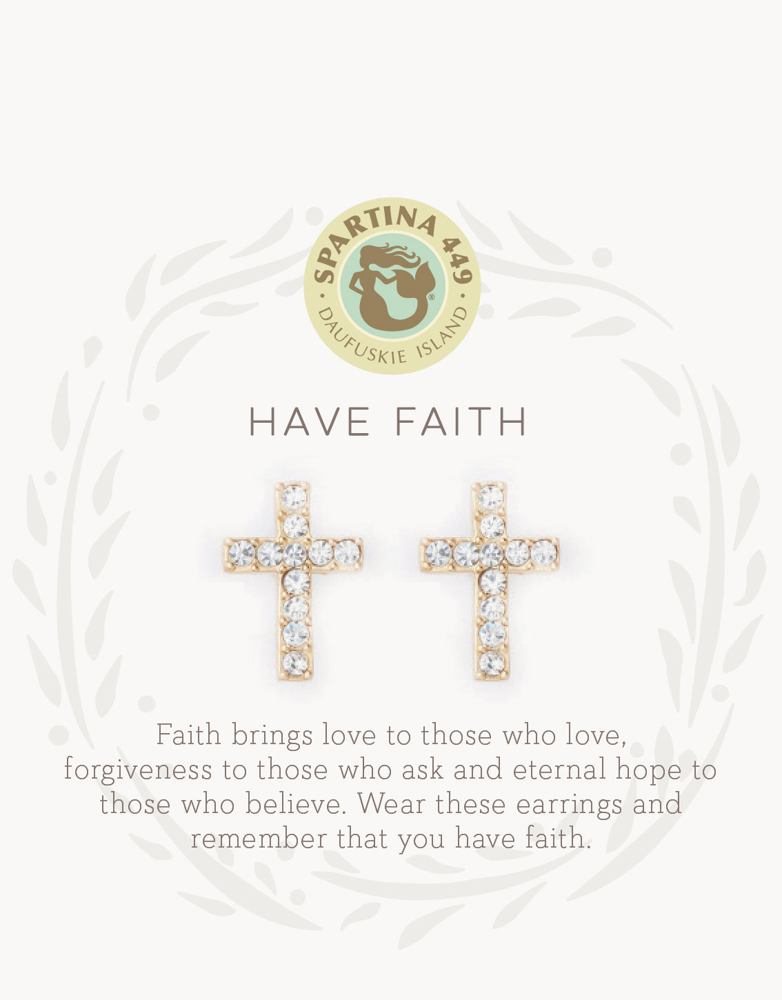 Spartina Sea La Vie Have Faith Stud Earrings Gift Boxed