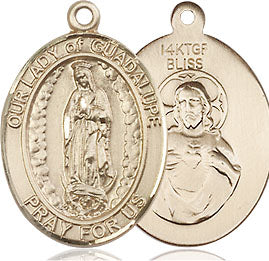 Extel Medium Oval 14kt Gold Filled Our Lady Pendant with Chain