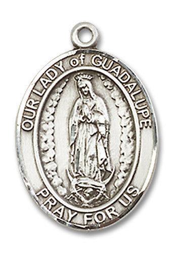 Extel Medium Oval Sterling Silver Our Lady of Guadalupe Medal