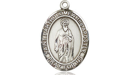 Extel Medium Oval Pewter St. Bartholomew the Apostle Medal, Made in USA
