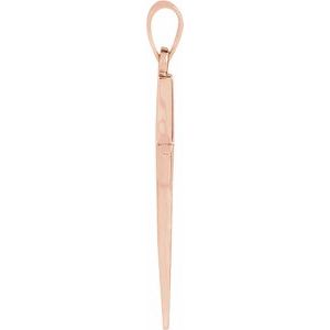 Extel Medium 14K Rose Gold Religious Cross Pendant Charm