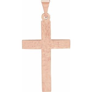 Extel Medium 14K Rose Gold Religious Cross Pendant Charm