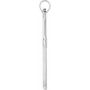 Extel Medium 14K White Gold Religious Cross Pendant Charm
