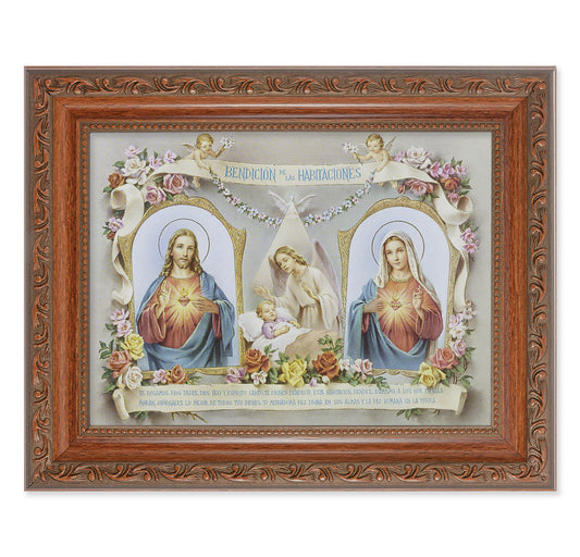 Sacred Heart of Jesus Immaculate Heart of Mary Baby Room Blessing SHJ-IHM Picture Framed