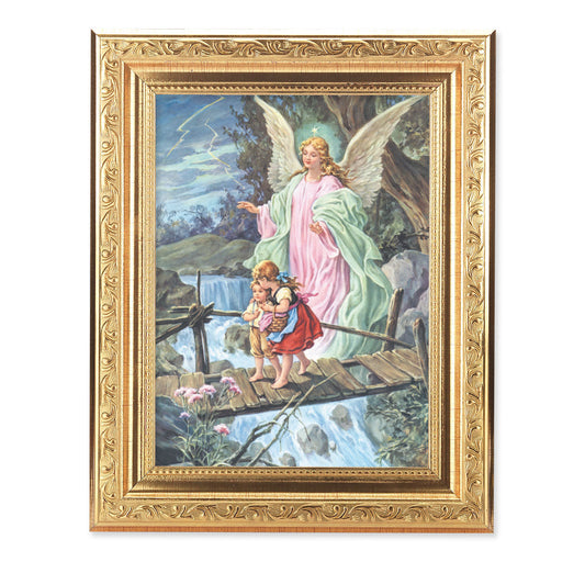 Guardian Angel Help Picture Framed Wall Art Decor Medium