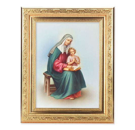 St. Anne Picture Framed Wall Art Decor Medium Gold-Leaf Frame