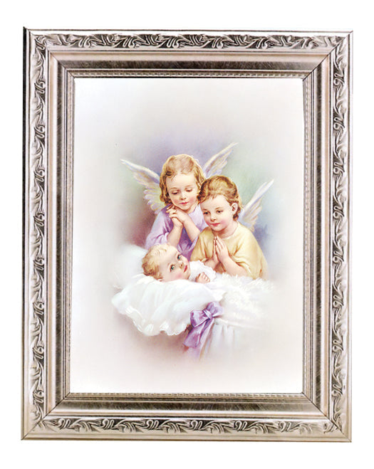 Guardian Angels Picture Framed Wall Art Decor Medium