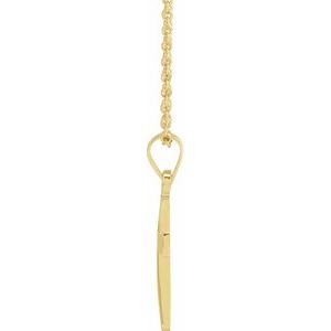 Extel Medium 14K Yellow Gold Cross Pendant Charm with 18 Necklace