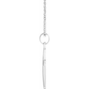 Extel Medium 14K White Gold Religious Cross Pendant Charm