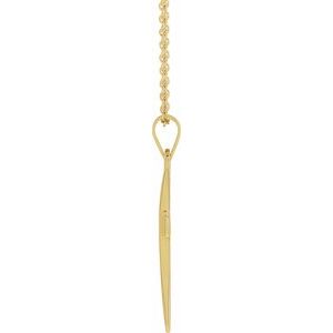 Extel Medium 14K Yellow Gold Religious Cross Pendant Charm Necklace