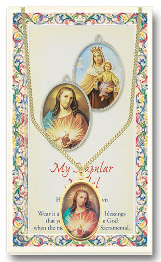Scapular Epoxied Medal Pendant Necklace with 18 Inch Chain