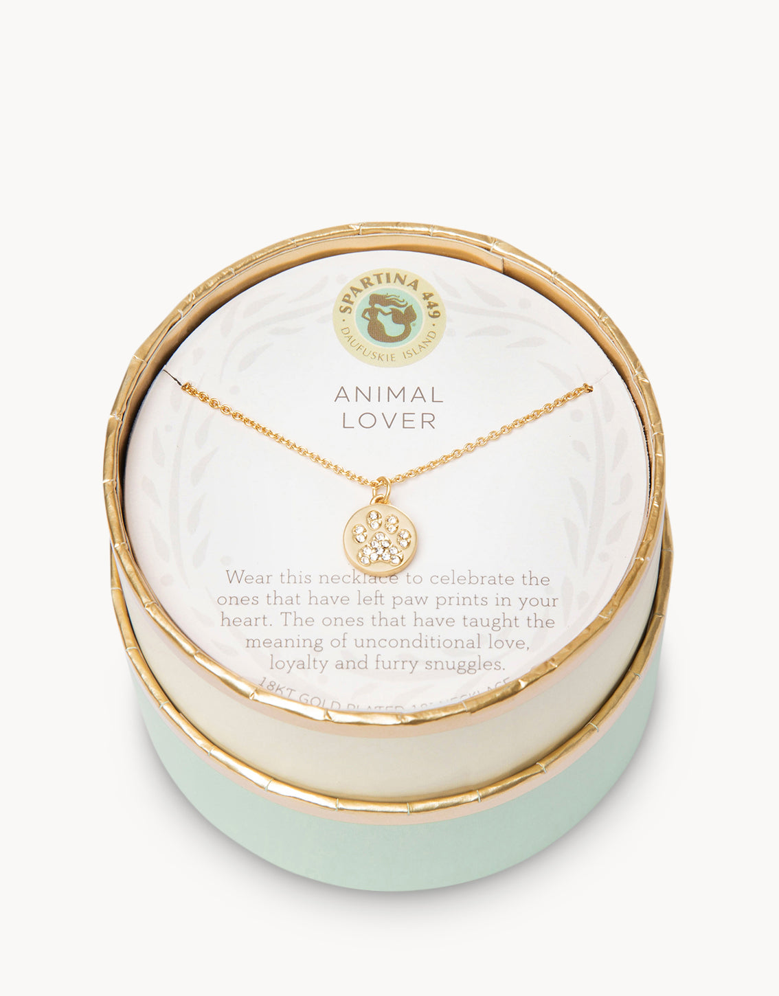 Spartina Sea La Vie Necklace for Animal Lover with Paw