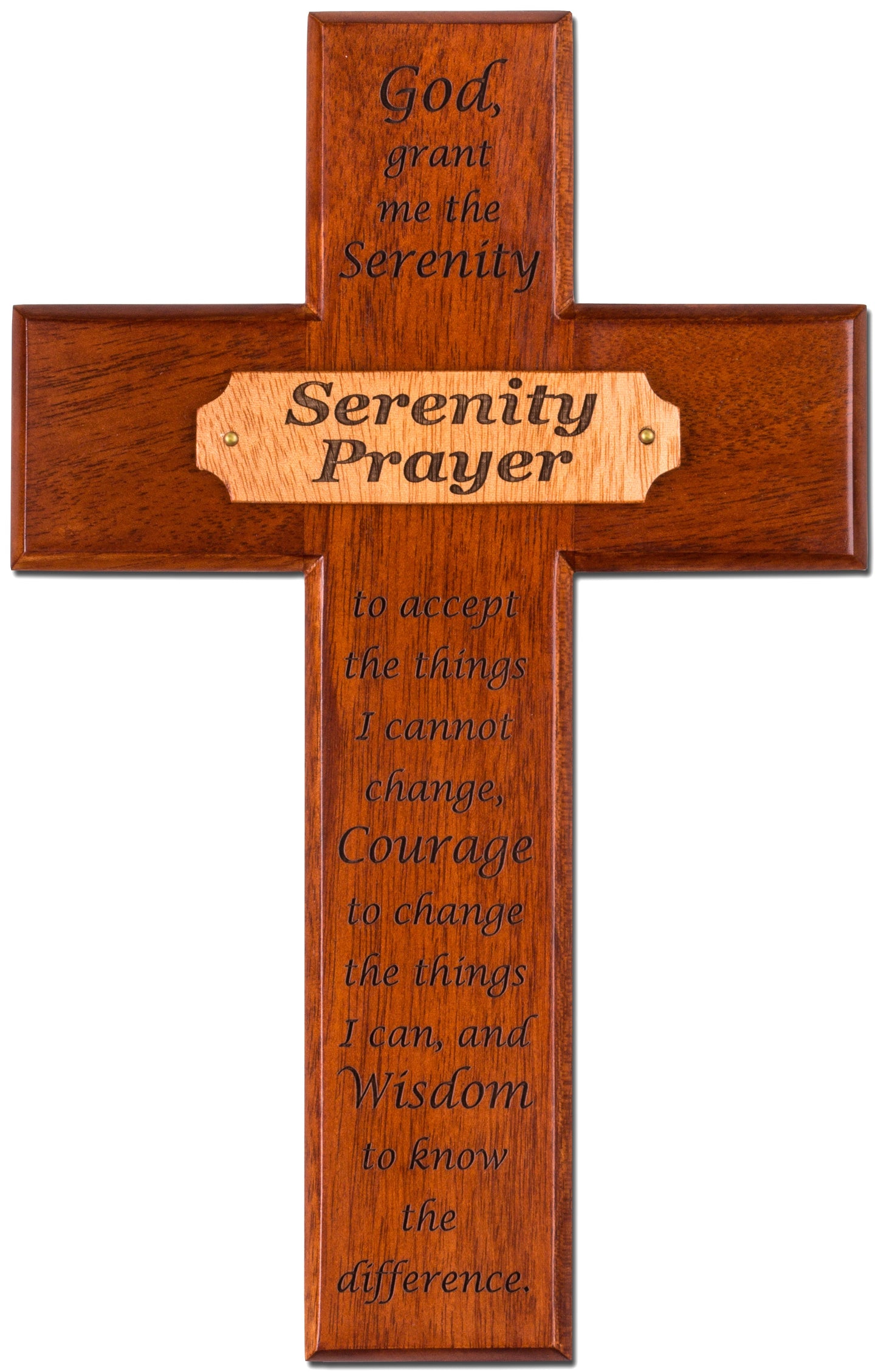 Large Solid Mahogany Footprints in the Sand Cross 10 Inch
