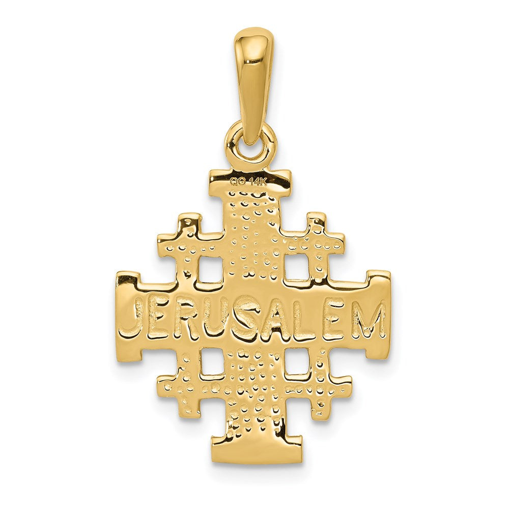 Extel Large 14k Gold Jerusalem Cross Pendant Made in USA