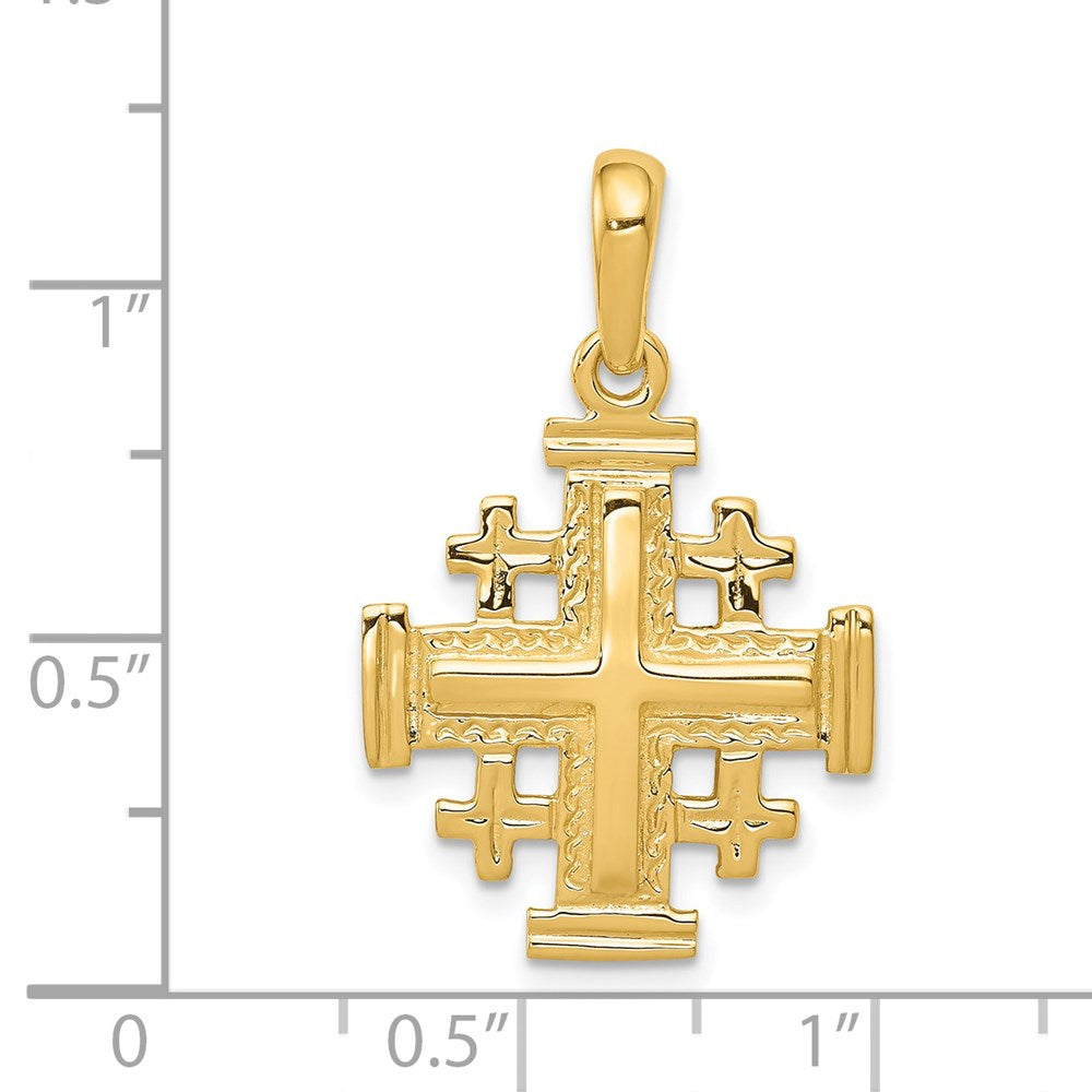 Extel Large 14k Gold Jerusalem Cross Pendant Made in USA