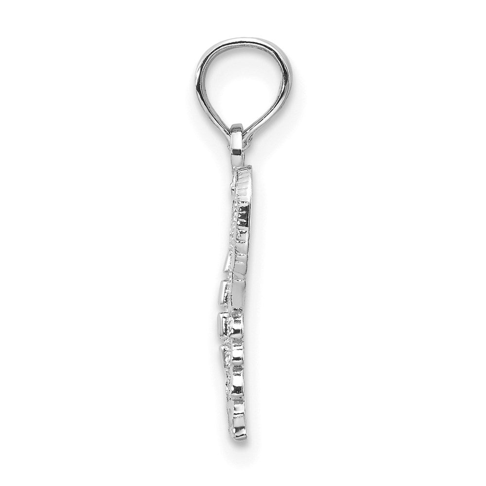 Extel Large 14K White Gold Diamond-cut Butterfly Pendant