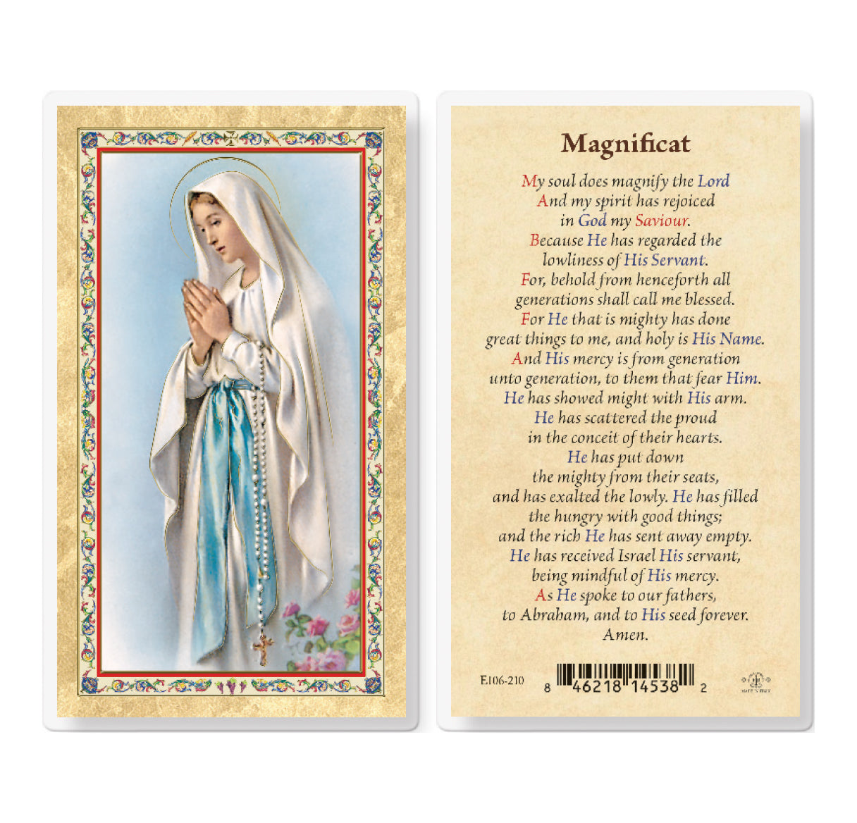 Magnificat - Our Lady of Lourdes Gold-Stamped Holy Card Pack